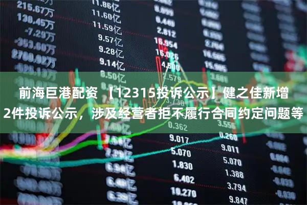 前海巨港配资 【12315投诉公示】健之佳新增2件投诉公示，涉及经营者拒不履行合同约定问题等